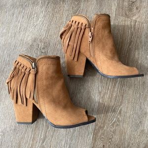 Fringe Ankle Heel Booties